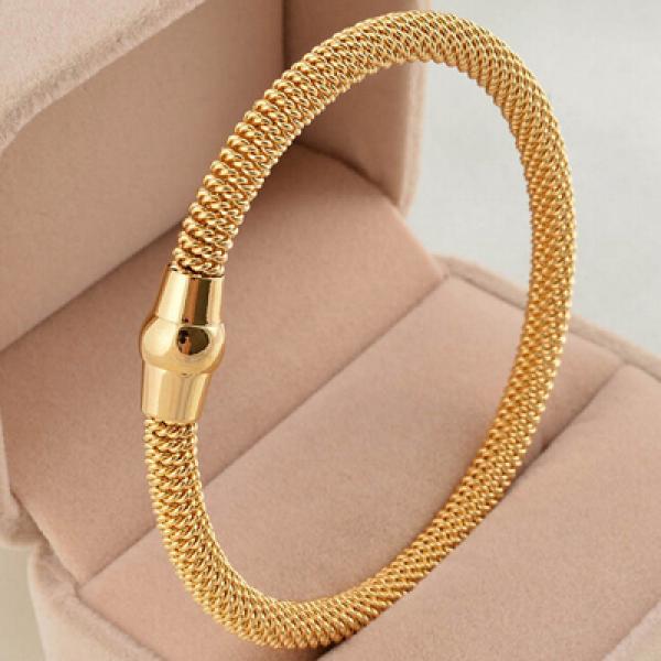 Stainless Steel Cable Mesh Bracelet Bangle with Magnet Clasp