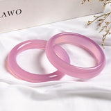 Zheru Jewelry Natural Pink Agate Chalcedony 54mm-64mm Bracelet