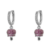 Small Bell Earrings, Jingle Bell Jewelry, Rhinestone