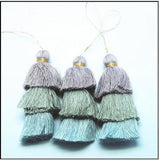 10pcs Tri colors tassels cloth hanging accessories keychain craft DIY making