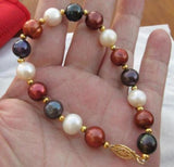 8-9MM South Sea Chocolate Pearl Bracelet 7.5-8inch 14KG