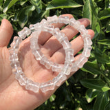 Natural Rock Quartz Bamboo Shape Crystal Bracelet Healing Stone Jewelry