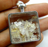 Opal Quartz Turquoises Lapis Gravel Stone Glass Pendant DIY Jewelry 10pcs