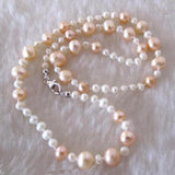 Natural Pearl Necklace Pink Freshwater Pearl Jewelry Fine Girl Gift