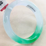 Zheru Jewelry Natural Jadeite Bracelet, Fresh & Ice Two-Color, 54-62mm