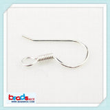 925 Sterling Silver Coil Ear Wire Earrings for DIY Jewelry Making