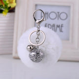 Real Rabbit Fur Keychain Pompom Ball Key Ring Holder Charm Gift