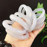Zheru Jewelry Natural Agate Chalcedony 54-64mm Bracelet Princess Jewelry