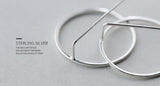 925 Silver Open Circle & Bar Geometric Earrings