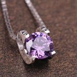Silver 925 Necklace Diamond Pendant Gemstone Clavicle Necklace