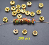 2x6mm Spacer Beads Paved Rhinestone for DIY Jewelry Findings Making