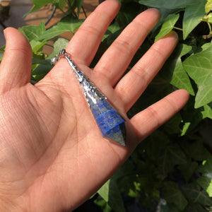 Natural Lapis Lazuli Pendulum Divination Pendant Crystal Reiki Healing Stone