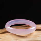 Pink Chalcedony Jade Bracelet Ice Agate Jewelry 63-64mm