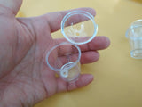 25pcs Clear Plastic Cup Hole Lid Straw for Artificial Parfait Cups