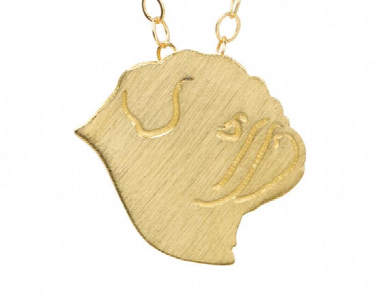 Pug Necklace Silver Plated Dog Pendant