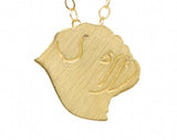 Pug Necklace Silver Plated Dog Pendant