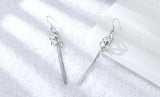 Angel Wings Long Tassel Chain Earrings 925 Silver for Women