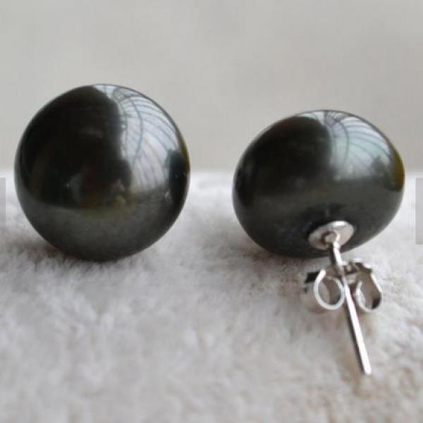 Real Pearl Earrings 12mm Freshwater Pearl Studs S925 Sterling Silver