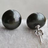 Real Pearl Earrings 12mm Freshwater Pearl Studs S925 Sterling Silver