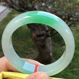 Natural Burmese Emerald Green Two-tone Bangle Princess Jewelry