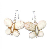 AA Turquoise Crystal Butterfly Earrings S925 Sterling Silver Dangle Earring
