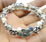 Natural Pearl Bangle Bracelet Women Wedding Fine Hand Jewellery A27
