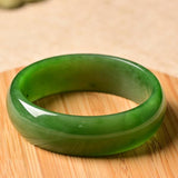 Green Hetian Jade 54-64mm Bangle Princess Jewelry Gift