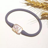 Gray Rubber Lavender Baroque Pearl Silicone Bracelet Casual Water Proof