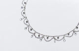 Bohi Princess Tassel Stones Short Necklace Choker Real. 925 Sterling Silver