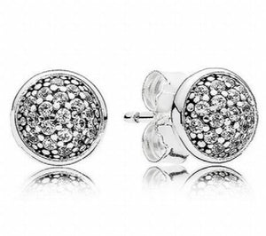 925 Silver Earring Rose Crystal Stud Wedding Jewelry