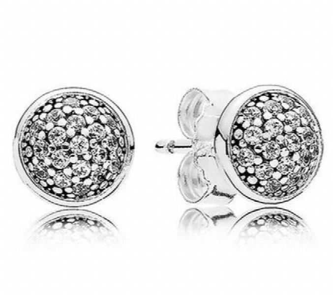 925 Silver Earring Rose Crystal Stud Wedding Jewelry