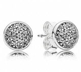 925 Silver Earring Rose Crystal Stud Wedding Jewelry
