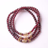 Garnet Natural Stone Bracelet Wine Red Bead Pixiu Lucky Women Jewelry