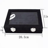 7 Slots Velvet Display Case Earring Ring Organizer