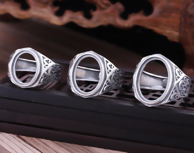 925 Silver Oval Base Ring Setting for Women Jewelry 11*14MM 12*16MM