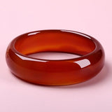 Zheru Natural Agate Chalcedony Red Bracelet 54mm-64mm
