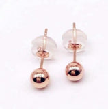 18K Stud Earrings Beans AU750 Jewelry 3mm