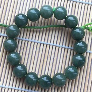 Natural A Jade 12mm Oil Jadeite Beads Bracelet A++