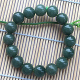 Natural A Jade 12mm Oil Jadeite Beads Bracelet A++