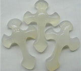 Chalcedony Agates Cross Pendant for DIY Jewelry Making
