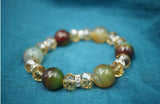 14mm Natural Agate Diamond Crystal Bracelet