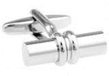 Silver Copper Cylinder Style Cuff Links for Men