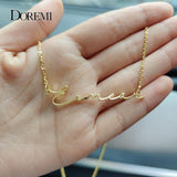 Custom DOREMI Script Font Name Pendant Necklace for Good Friend
