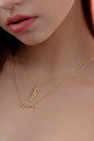 Pave Stone Name Necklace with Crystal, Stainless Steel Personalized Jewelry