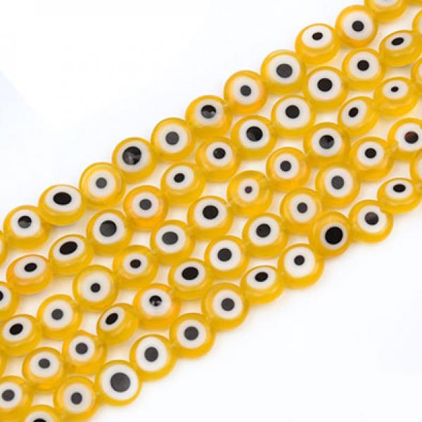 Colorful Round Flat Eye Beads Evil Glass for DIY Jewelry