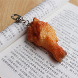 Food Charm Chicken Leg Keychain Student Bag Pendants