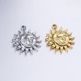 3pcs Stainless Steel Charms Sun Moon Face Pendants Vintage DIY Jewelry Making