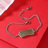 Natural Hetian Jade Ruyi Geometric Bracelet - Chinese Retro Charm
