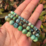 Natural Variscite Bracelet Round Bead Crystal Quartz Healing Stone Women Jewelry