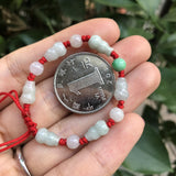 Jade Emerald Gourd Beads Bracelet Bangle Charm Jewelry Hand Knitted